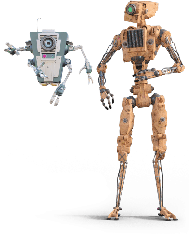 BASELoad robot mascots
